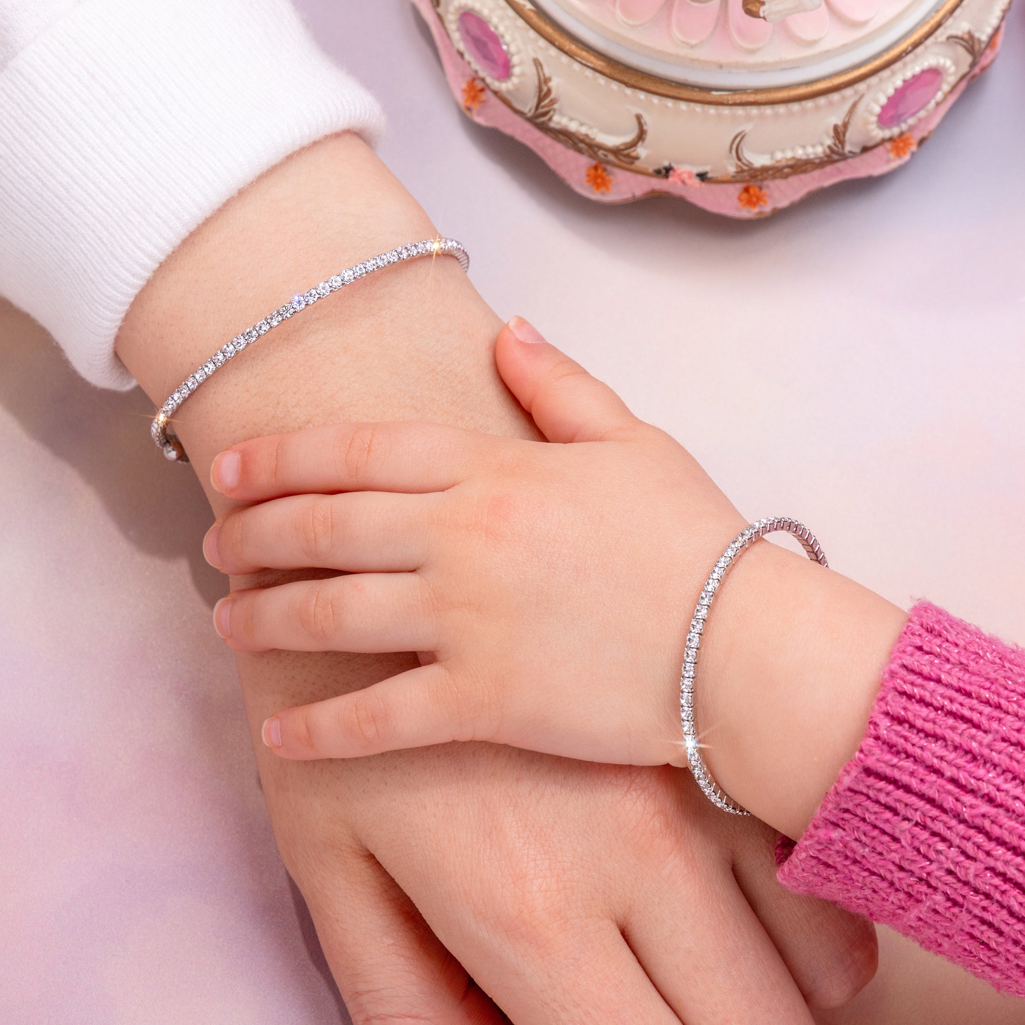 Mama & Mini Silver Flex Bangle Set