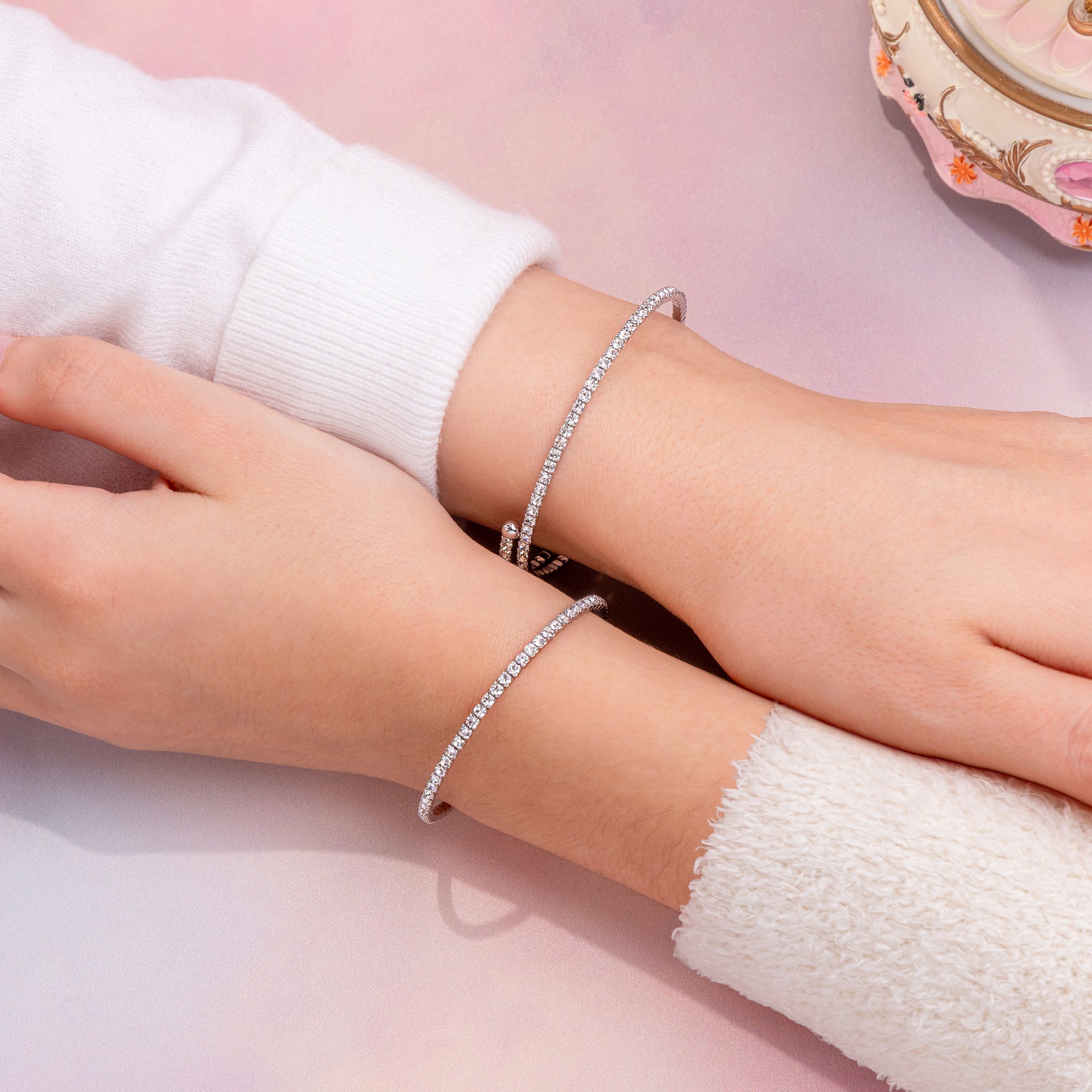 Mama & Mini Silver Flex Bangle Set