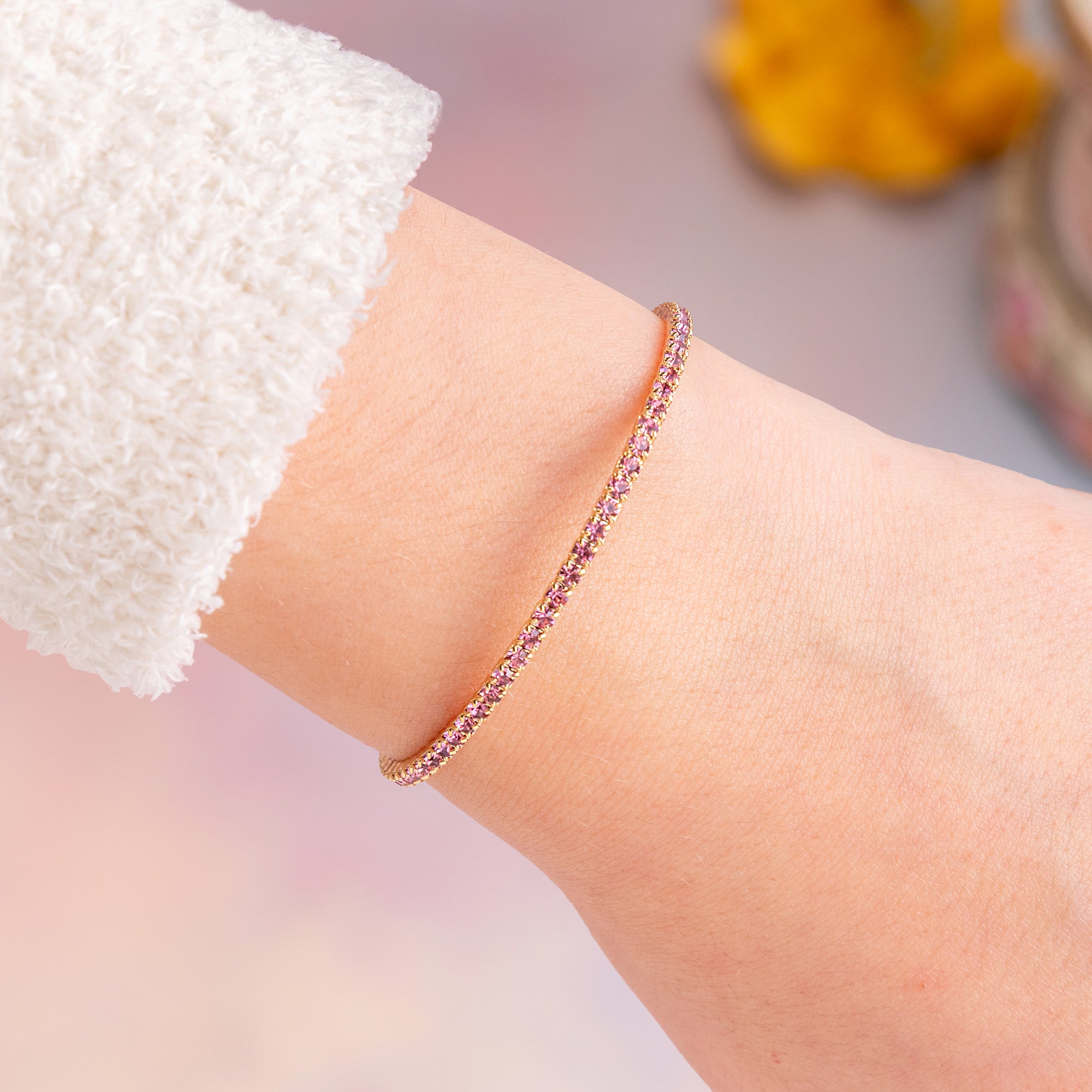 Kids Pink Crystal Flex Bangle