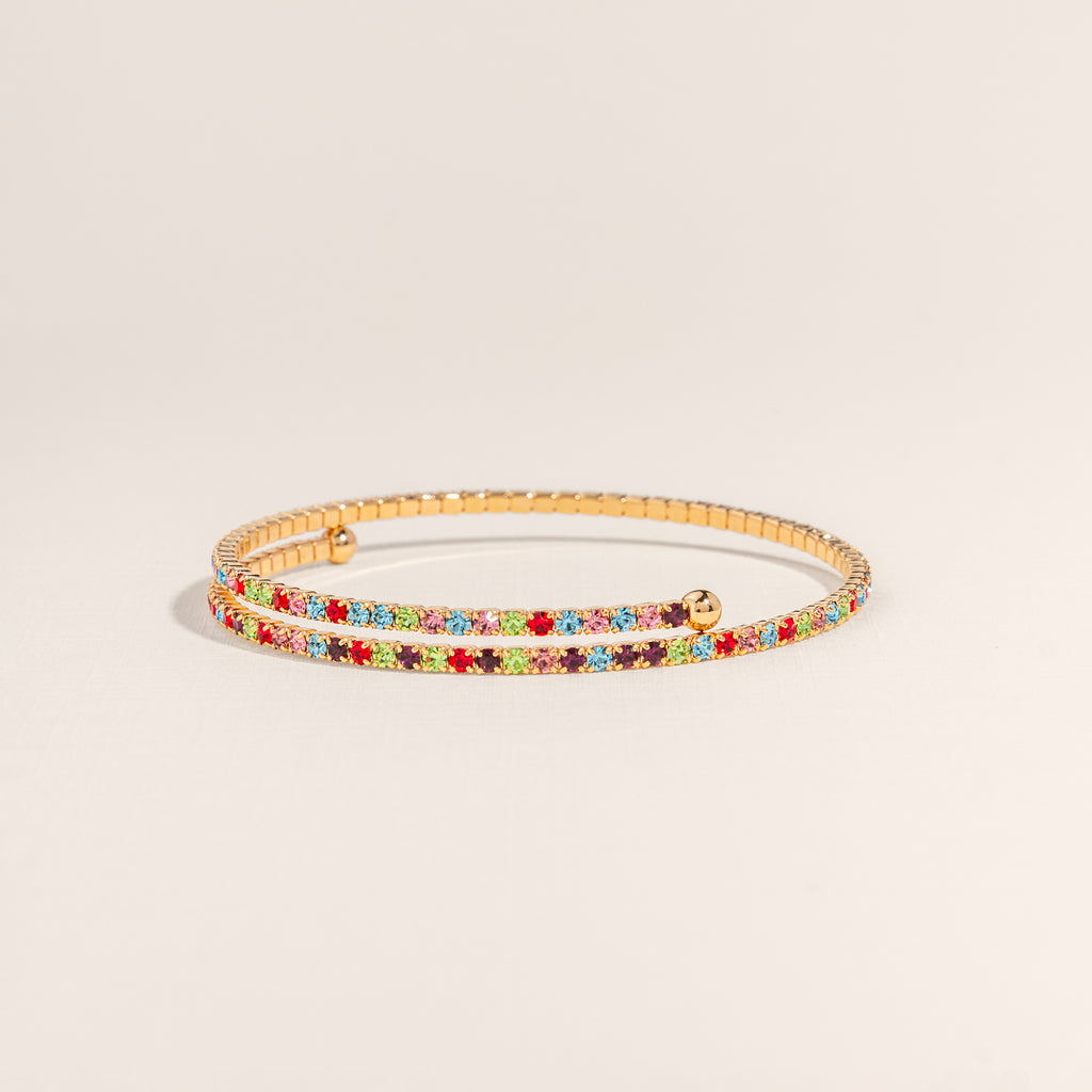 Rainbow Crystal Flex Bangle