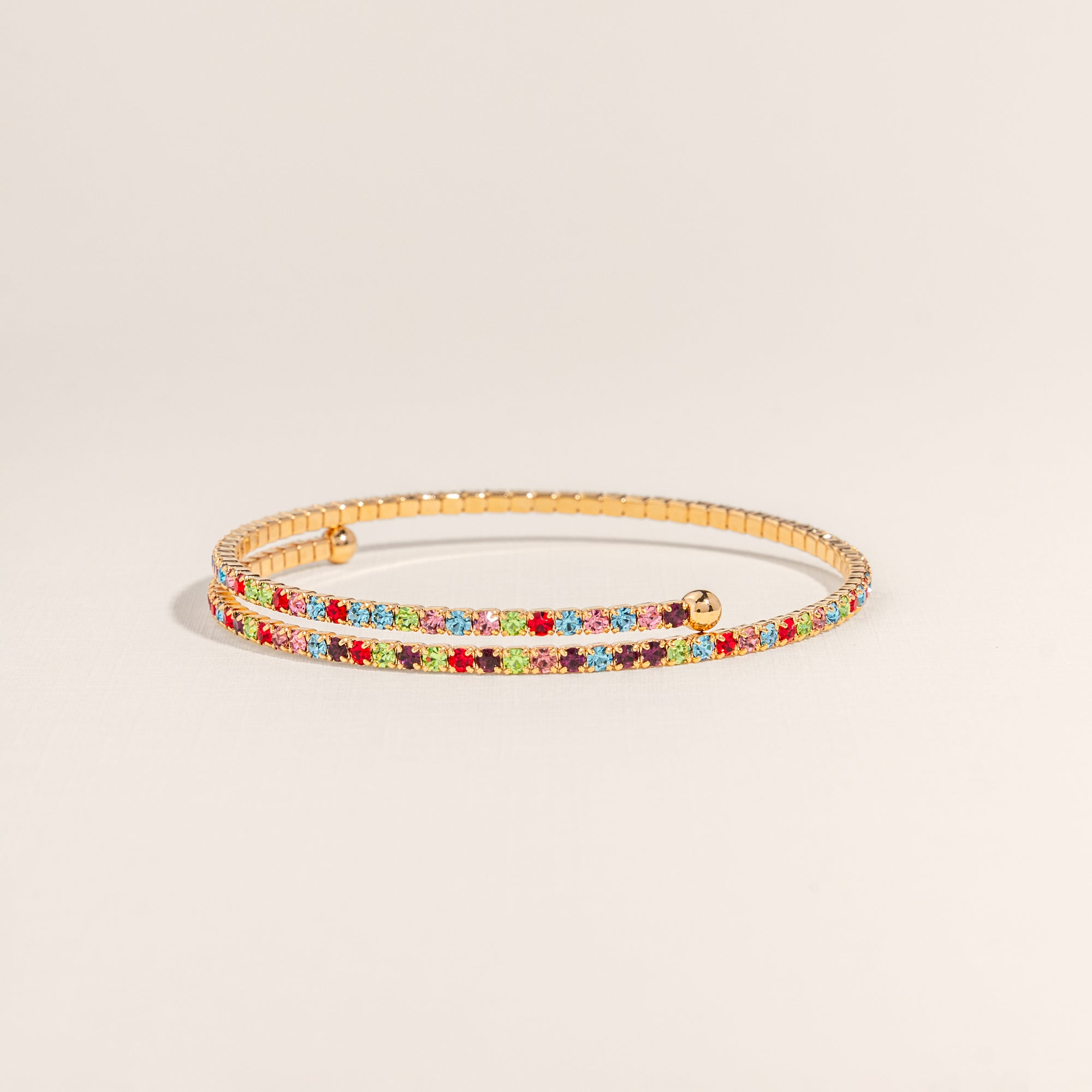 Rainbow Crystal Flex Bangle
