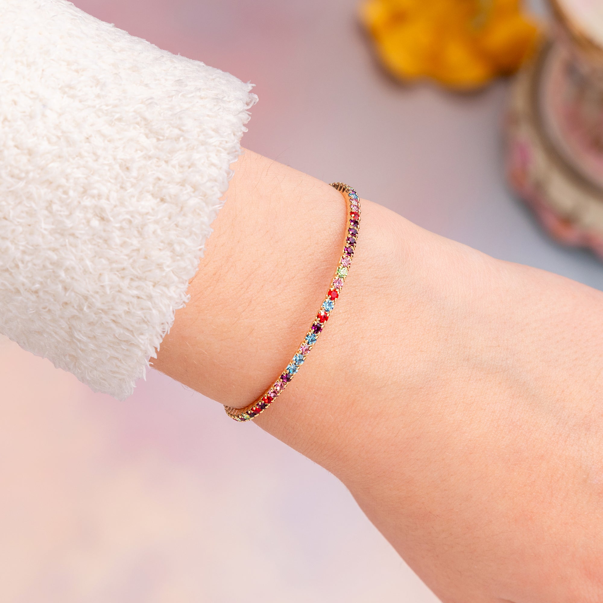 Kids Multicolor Crystal Flex Bangle