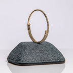 April diamond birthstone bangle in gold showing clear crystals on flexible memory wire construction