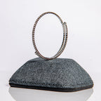 April diamond birthstone bangle in silver featuring brilliant clear crystals on clasp-free memory wire