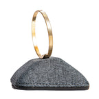 Lucky bangle in gold plating with 5mm textured design featuring clasp-free flexible wire construction