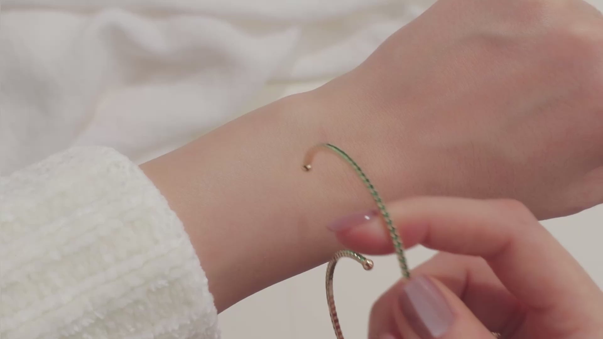 May Emerald Birthstone Bangle