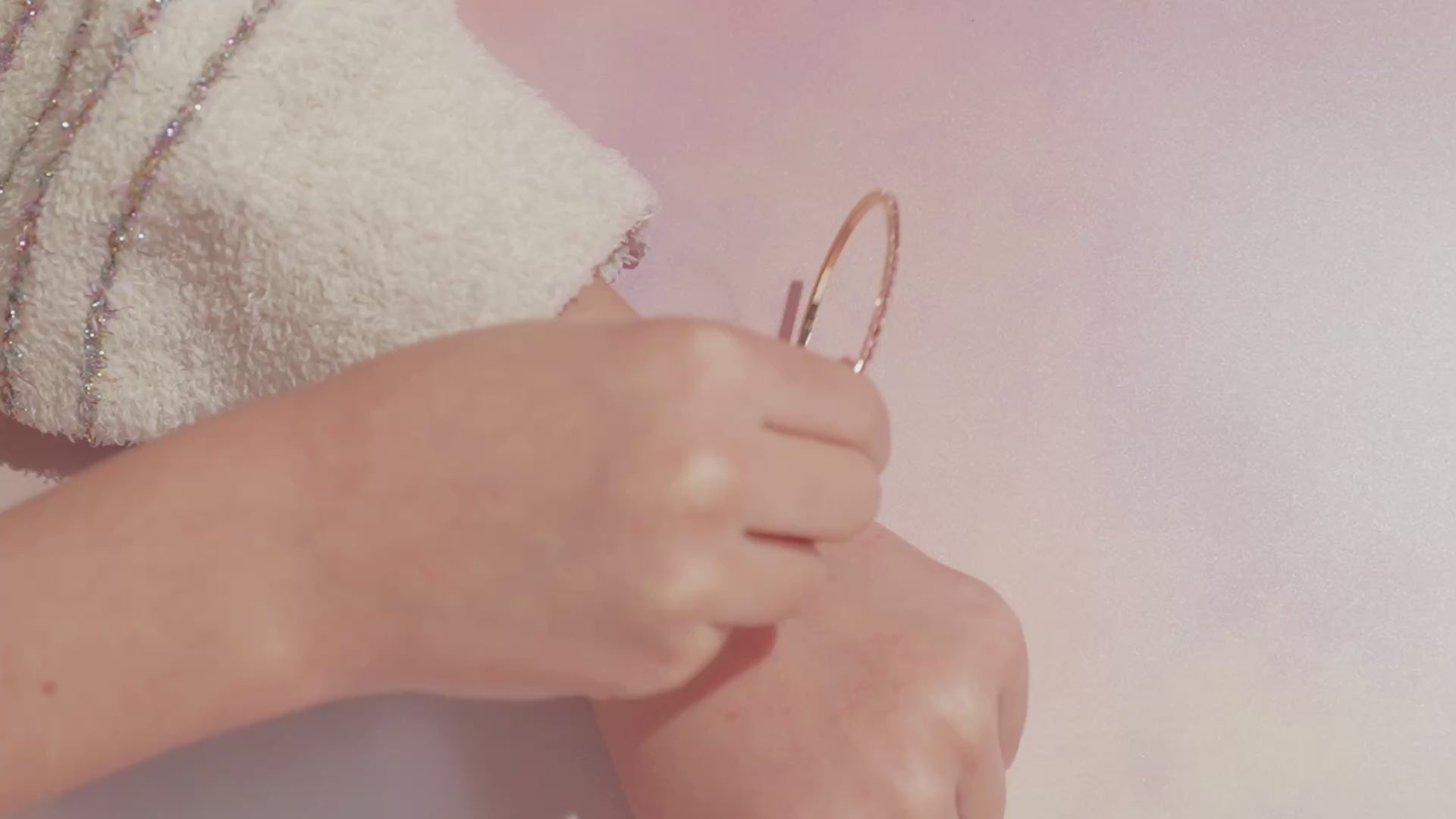 Kids Pink Crystal Flex Bangle