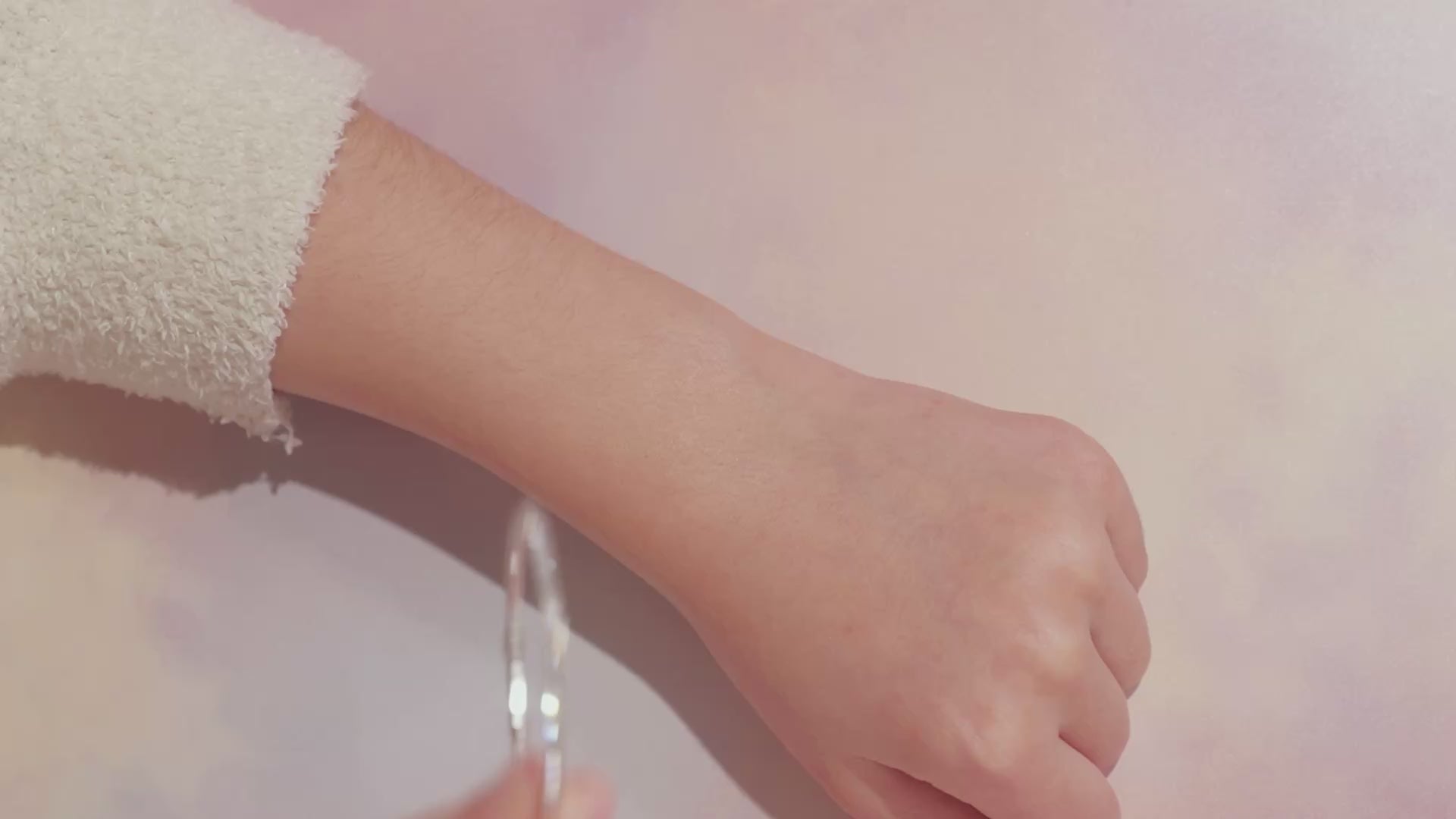 Kids Silver Crystal Flex Bangle