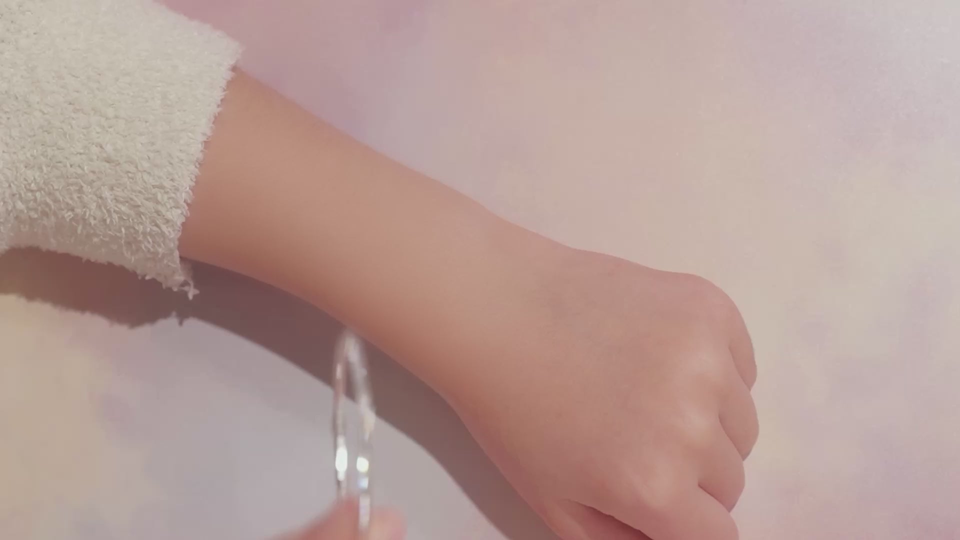 Kids Silver Crystal Flex Bangle
