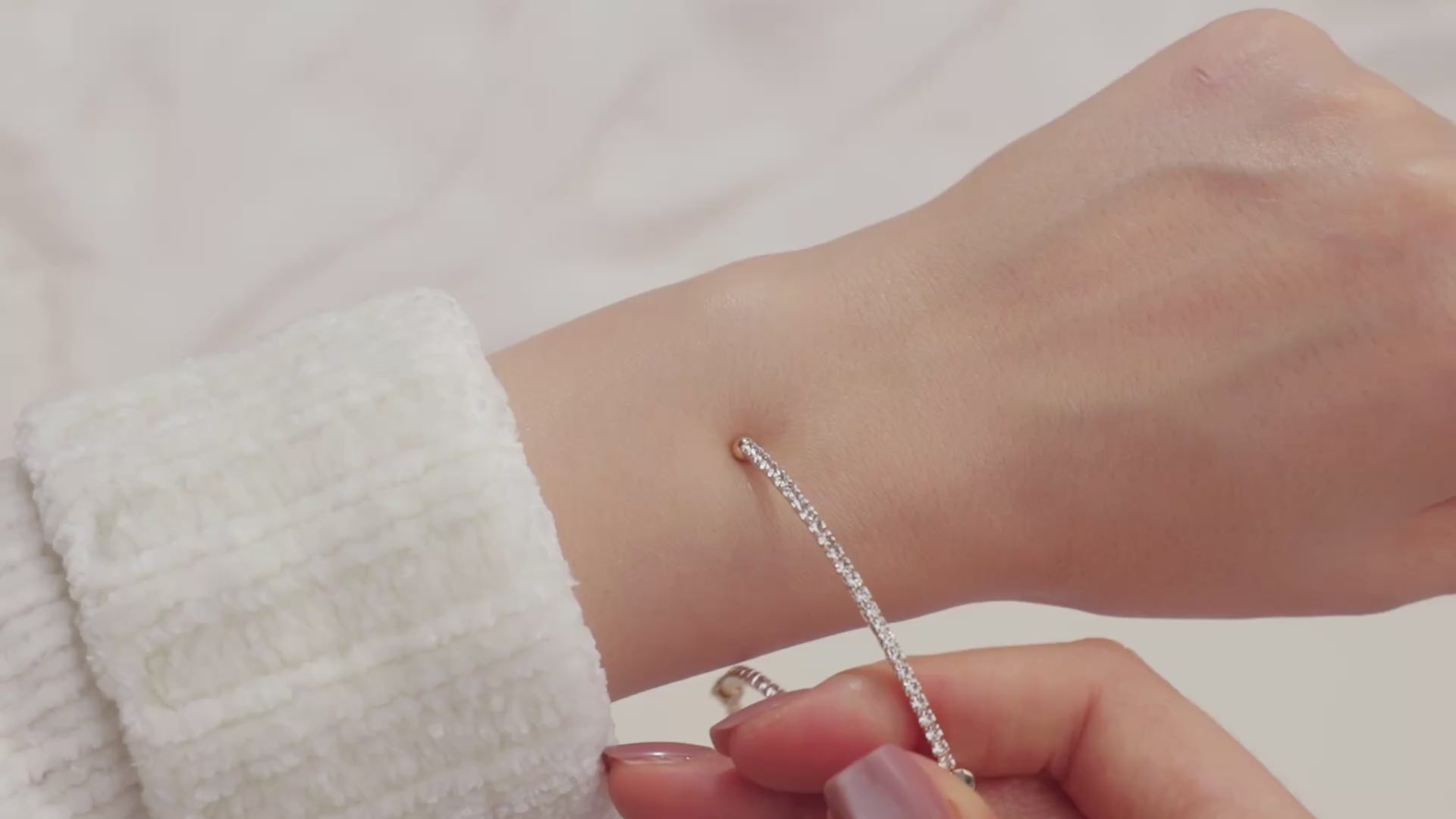 March Aquamarine Birthstone Bangle