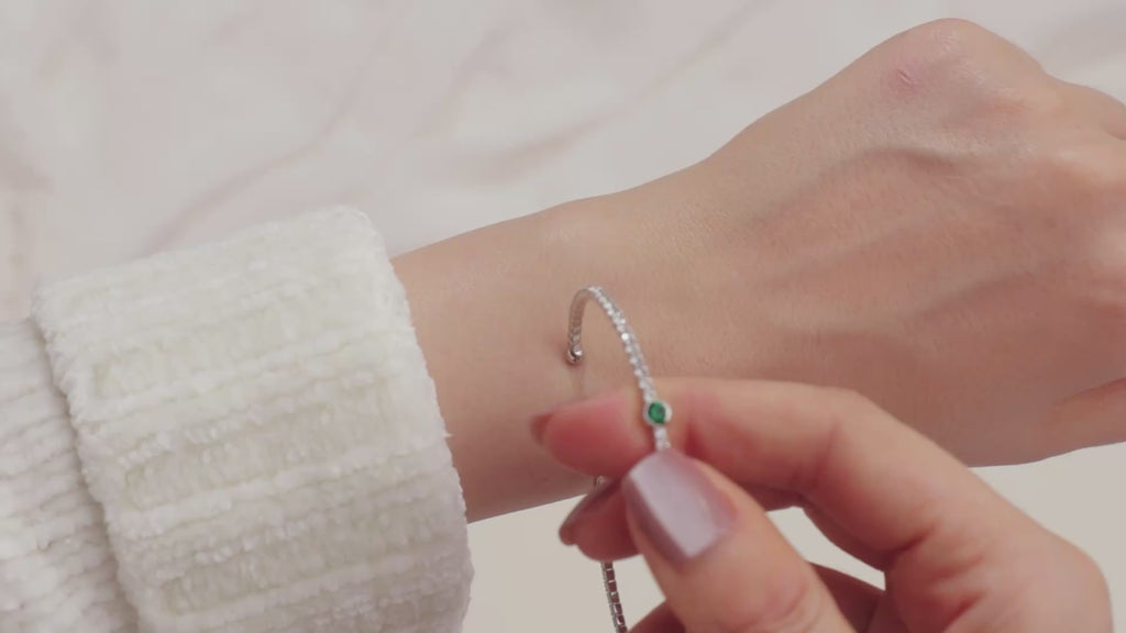 May Emerald Birthstone Bangle
