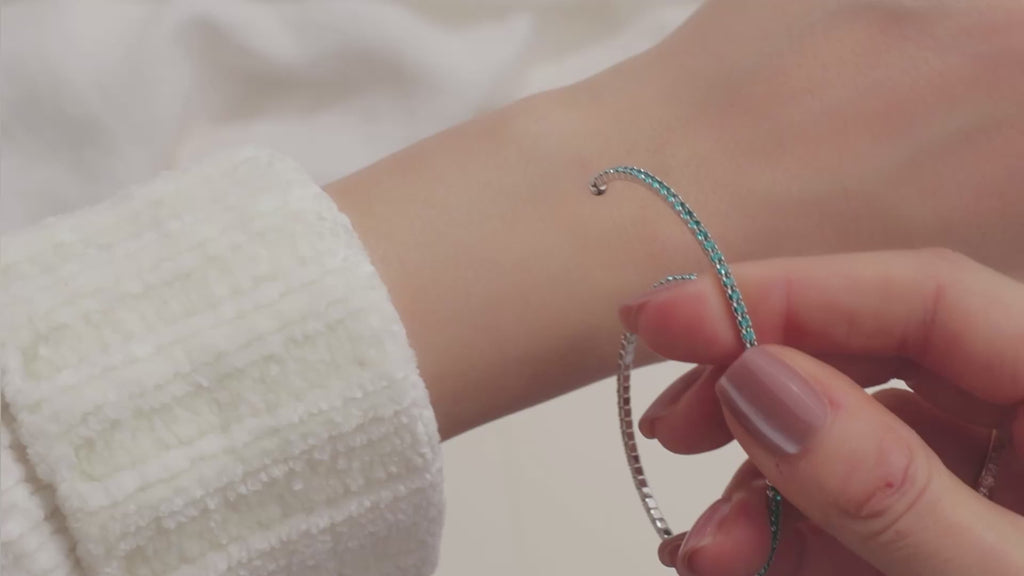 December Blue Zircon Birthstone Bangle