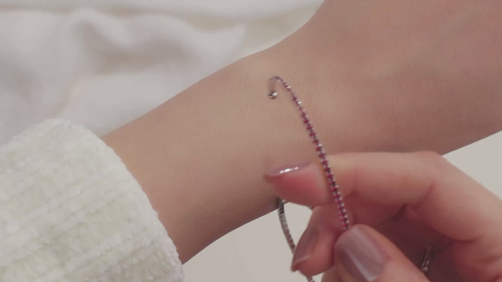 July Ruby Birthstone Bangle